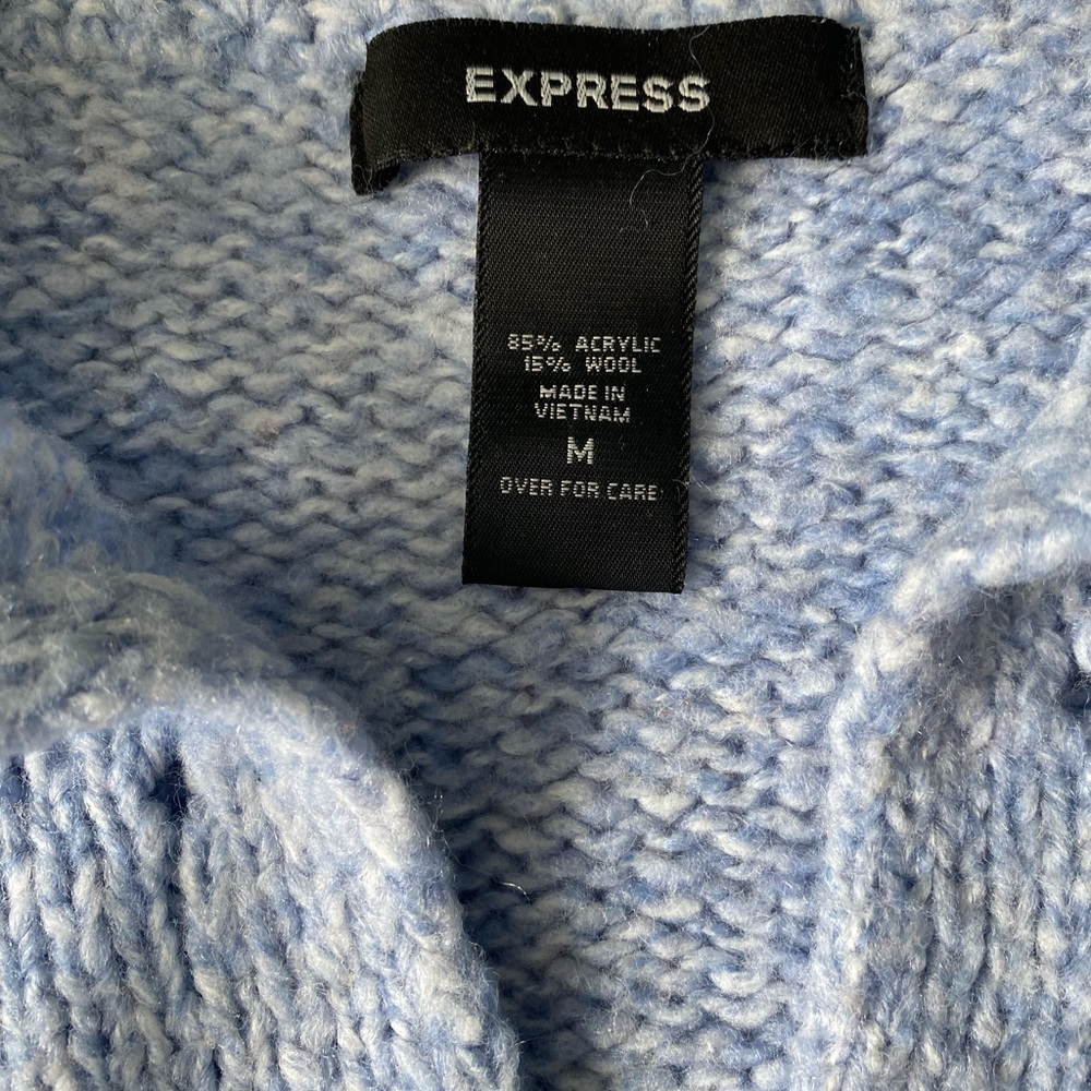 Express Medium Blue Wool Sweater - image 5